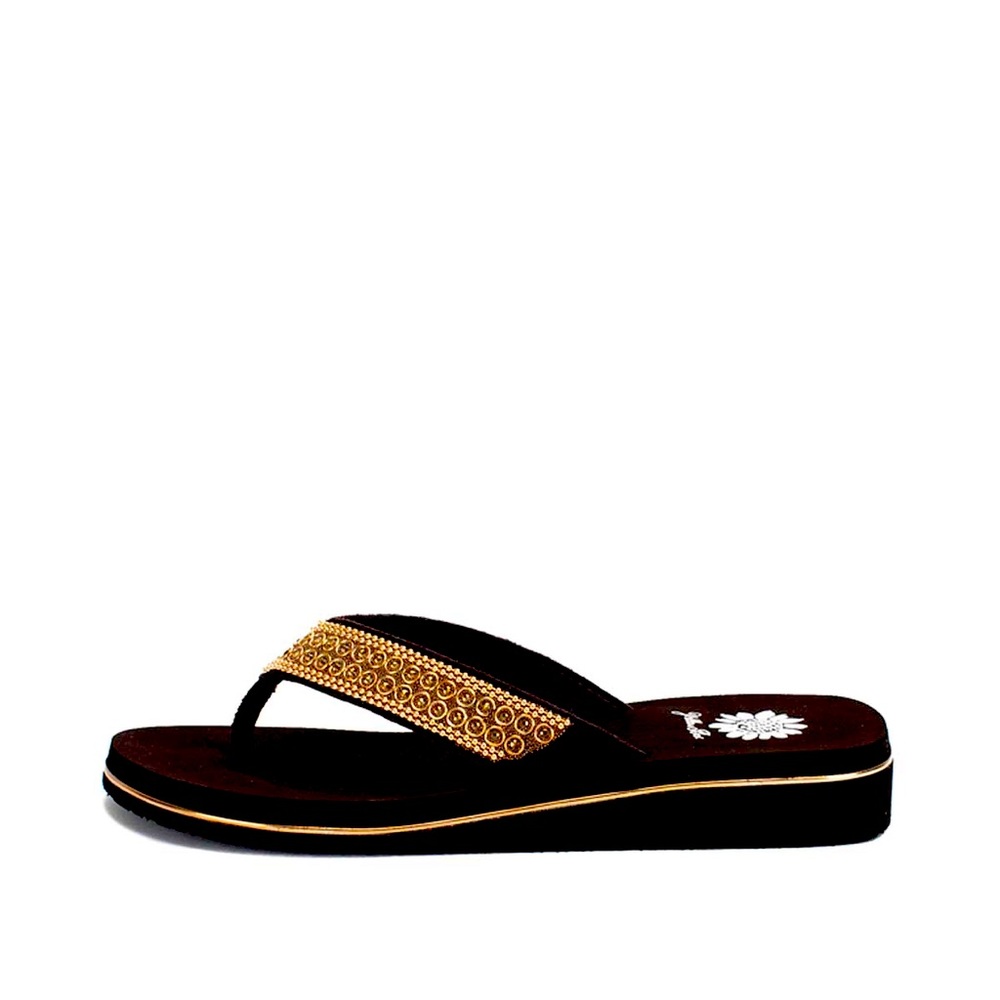 Yellow box HAYLIN BRONZE  FLIP FLOP MEDIUM WIDTH   NEW IN BOX